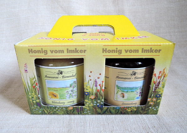 Honig im 2er-Geschenkkarton - verschiedene Honigkombinationen!
